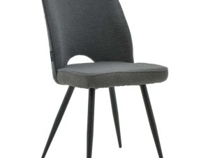 Καρέκλα Renish Μπουκλέ 029-000210 61x47x91,5cm Grey-Black