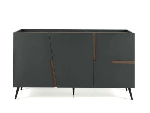 Μπουφές Girona 160x50x86cm Anthracite-Teak Capodarte