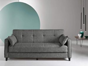 Καναπές-Κρεβάτι Τριθέσιος Agio AGIO.GRIGIO 215x80x88cm Dark Grey Ikone Casa