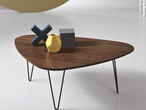 Τραπέζι Σαλονιού Nico NICO/TEAK 100x70x38cm Teak-Black Ikone Casa