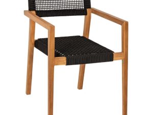 Πολυθρόνα Charlotte HM9637.02 59x54x83cm Ξύλο-Σχοινί Teak-Black